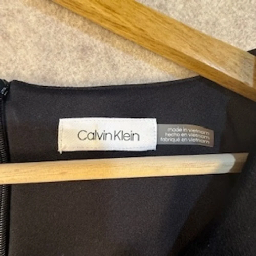 Calvin Klein Black Patchwork Faux Leather Suede Shift Dress Sleeveless M8ND7819‎